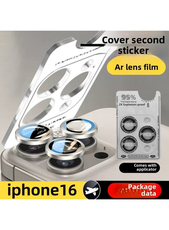 For Apple 16 Diamond AR Lens Film With Positioning Iphone15promax Mobile Phone Camera Protective Film 14-Color:Ar+af Diamond Lens Film [titanium Brown]-Size:iPhone16pro/16promax - Image 2