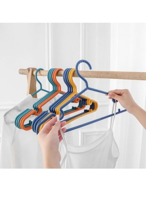 Set of 5 Durable Lightweight Non-Slip Plastic Clothes Hangers - Multicolor