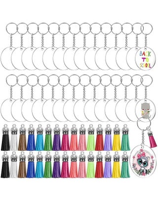 120pcs Clear Keychains for Vinyl Kit Including 30pcs Acrylic Blanks, 30pcs Keychain Tassels, 30pcs Key Chain Rings and 30pcs Jump Rings for DIY Keychain Vinyl Crafting - pzsku/Z53C645E2A1E7DD6AE23CZ/45/_/1658994209/096e2ddb-317a-4af6-94d2-f1965fbc5aa0