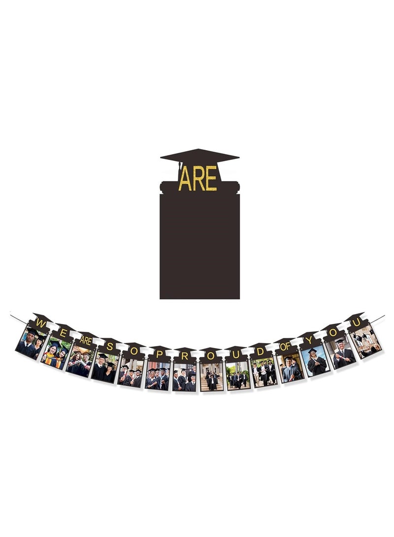 Graduation We Are Proud Of You Banners With Congratulation Sash Gold And Black Latex Balloon - Image 2