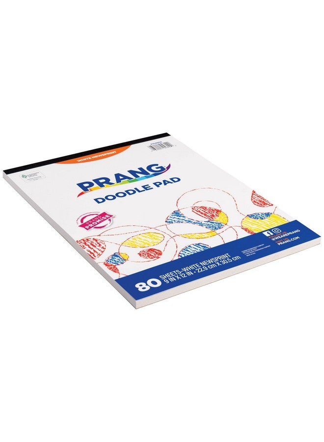 برانج (شارع الفن سابقًا) وسادة ورق دودل بيضاء مقاس 9 × 12 بوصة 80 ورقة - Image 2