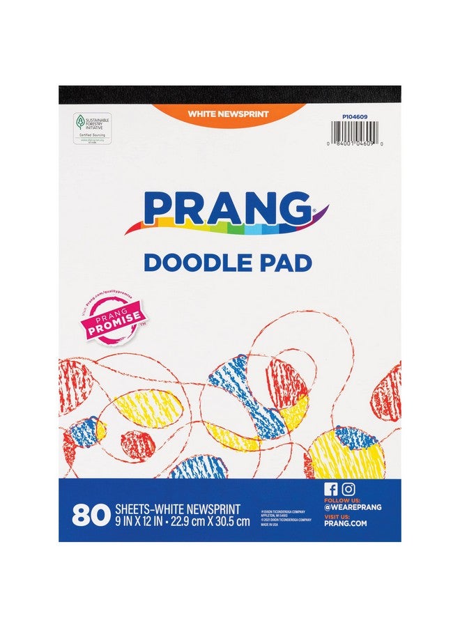 برانج (شارع الفن سابقًا) وسادة ورق دودل بيضاء مقاس 9 × 12 بوصة 80 ورقة - Image 1