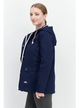 Trespass Women Embroidered Logo Hooded Jacket, Navy  - Image 2