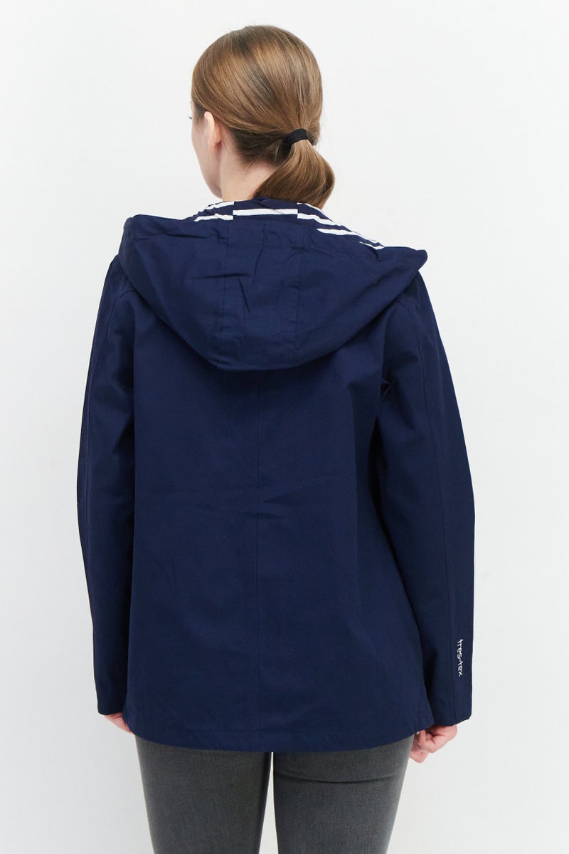 Trespass Women Embroidered Logo Hooded Jacket, Navy - Image 3