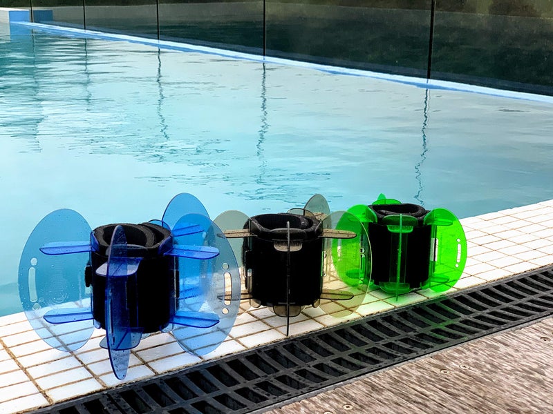 Aqualogix Medium Resistance Hybrid Aquatic Training Fin Set - Smoke | Aquatic Cuffs | Quick Start Guide | Leg Water Weights | Strength, HIIT & Swim Training | Pair (MRPCFIN) - Image 4