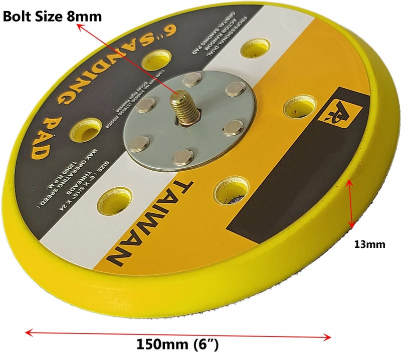 DUMDAAR Heavy duty 6inch Dual Action Random Orbital Sanding pad (Pack of 1) air sanding pad for 150mm Pneumatic Sander Wood Polisher (6 inch) - Image 2