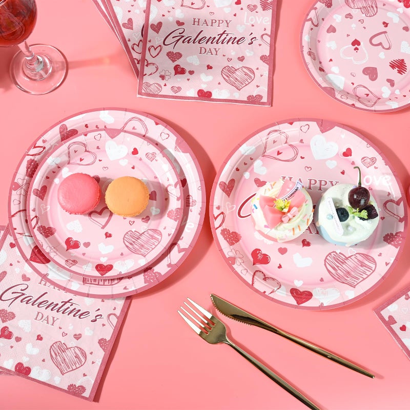 Purhapfre 150Pcs Galentine's Plates and Napkins Party Decorations Galentines Gang Paper Plates Disposable Pink Galentine's Day Plate Napkins Tableware Party Supplies,Serves 50 - Image 5