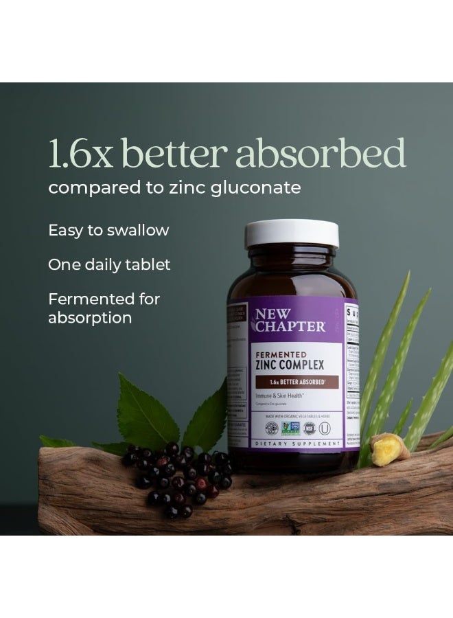 New Chapter Zinc Supplement, New Chapter Fermented Zinc Complex, ONE Daily for Immune Support + Skin Health + Non-GMO Ingredients, Easy to Swallow & Digest, 60 Count (2 Month Supply) - Image 4