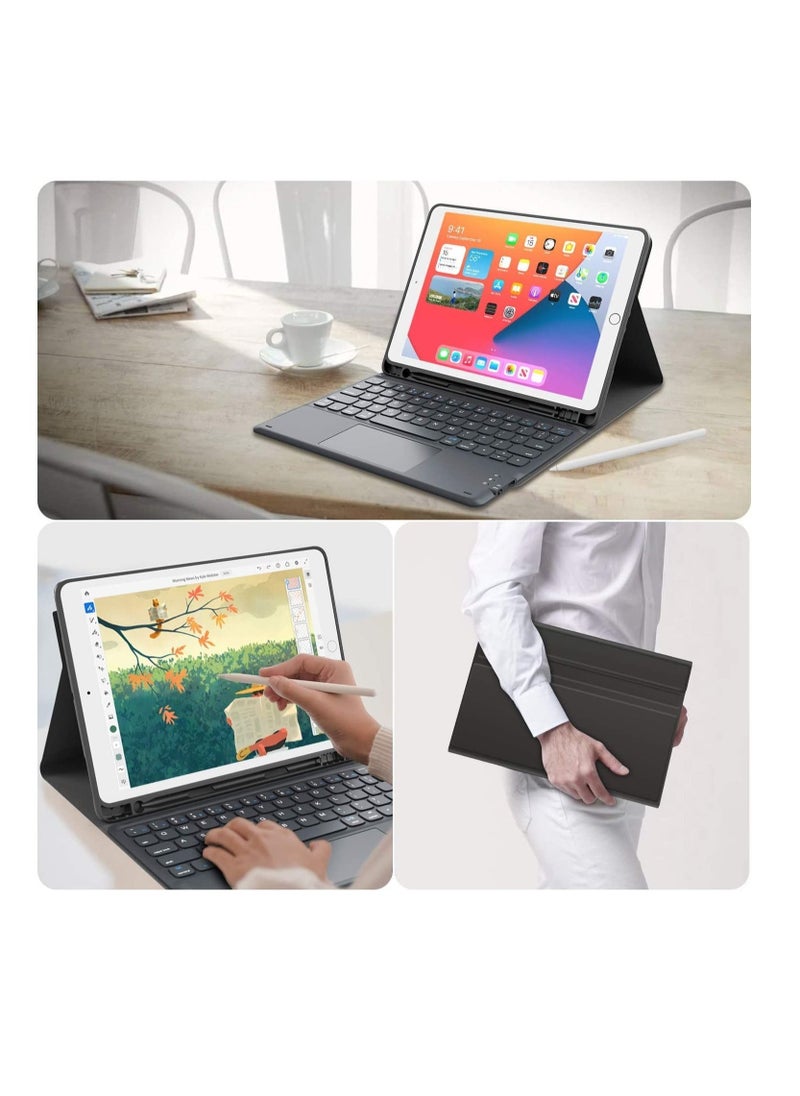 Generic - iPad Keyboard 9th Generation, Keyboard for iPad 8th Generation/7th Gen 10.2 Inch, Smart Trackpad, Detachable Wireless with Pencil Holder - Image 1