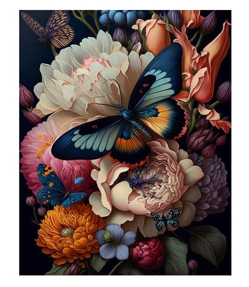 TREXEE DIY Paint by Numbers Adult Kit -Kids & Adult Paint by Numbers Butterfly, Oil Paint by Numbers for Kids Acrylic DIY PNB Painting Perfect for Gift Home Wall Decor(40x50cm)(NO Frame) - Image 1