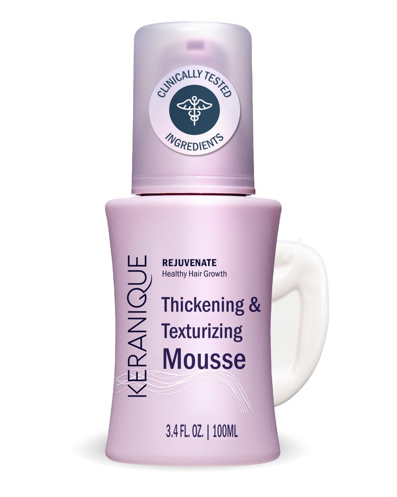 Keranique Volumizing Mousse for Women - Thickening and Styling Anti-Frizz Foam for Fine, Straight, Wavy, and Curly Hair - Image 1