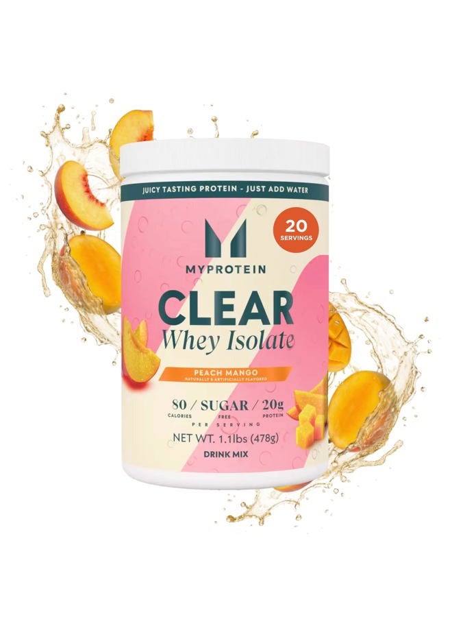 Myprotein® - Clear Whey Isolate - Whey Protein Powder - Naturally Flavored Drink Mix - Daily Protein Intake for Superior Performance - Peach Mango (20 Servings) - Image 1