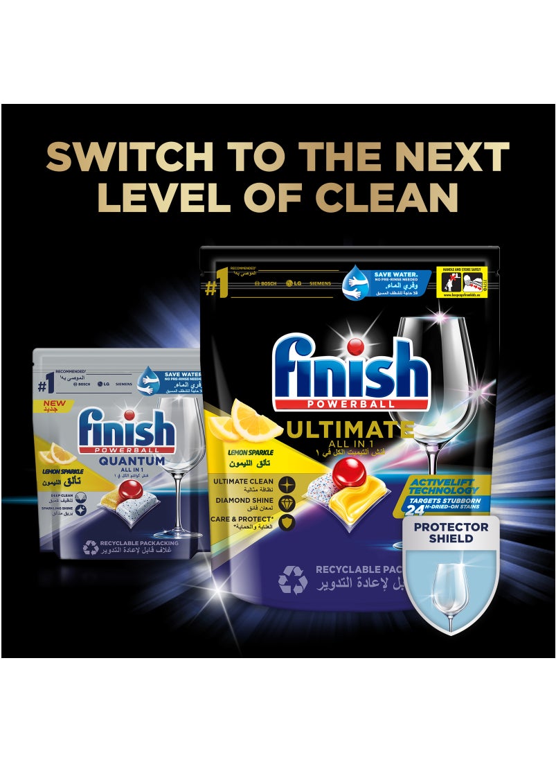 Finish Powerball Quantum All In 1 Dishwasher Lemon Sparkle 40 Tabs  - Image 4