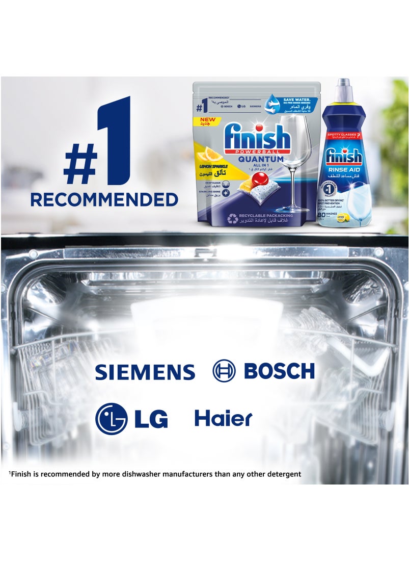 Finish Powerball Quantum All In 1 Dishwasher Lemon Sparkle 40 Tabs  - Image 5