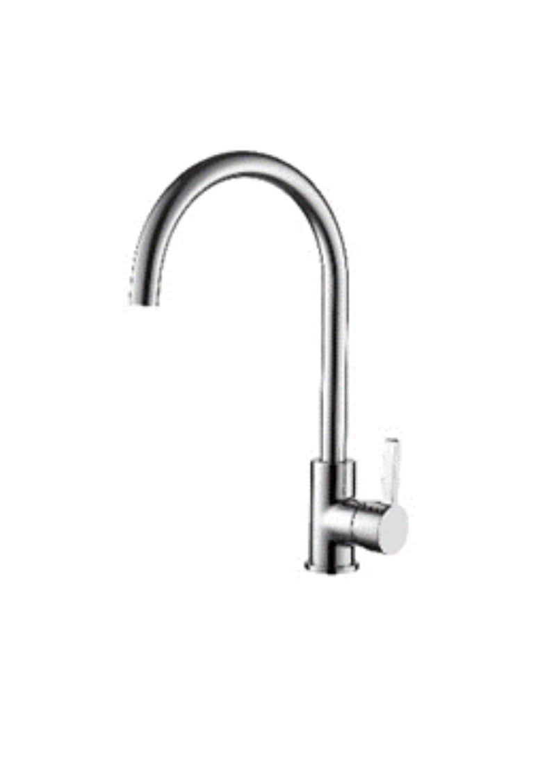 Kitchen Faucet - SZF00106SC, Stainless Steel 304 Body & Handle, Chrome Finish, Ceramic Cartridge (500K Cycles), 360° Rotation, Single Hole Installation