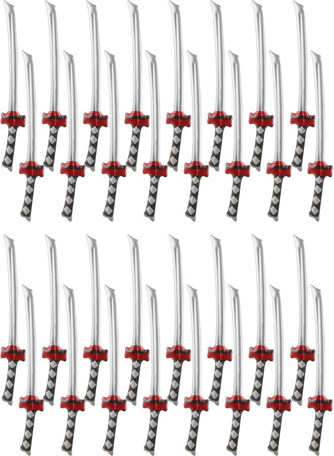 Fahacop 32 Pack 30 Inch Inflatable Ninja Swords Blow up Katana Toy Inflatable Samurai Weapons for Kids Halloween Ninja Theme Party Costume Accessories - Image 1