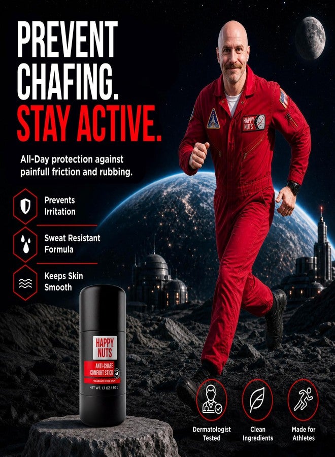 HAPPY NUTS Anti-Chafe Comfort Stick for Men: Ultimate Friction Defense & Chafing Prevention for Active Lifestyles - Perfect for Runners, Cyclists, & Active Men (1 Pack) - Image 2
