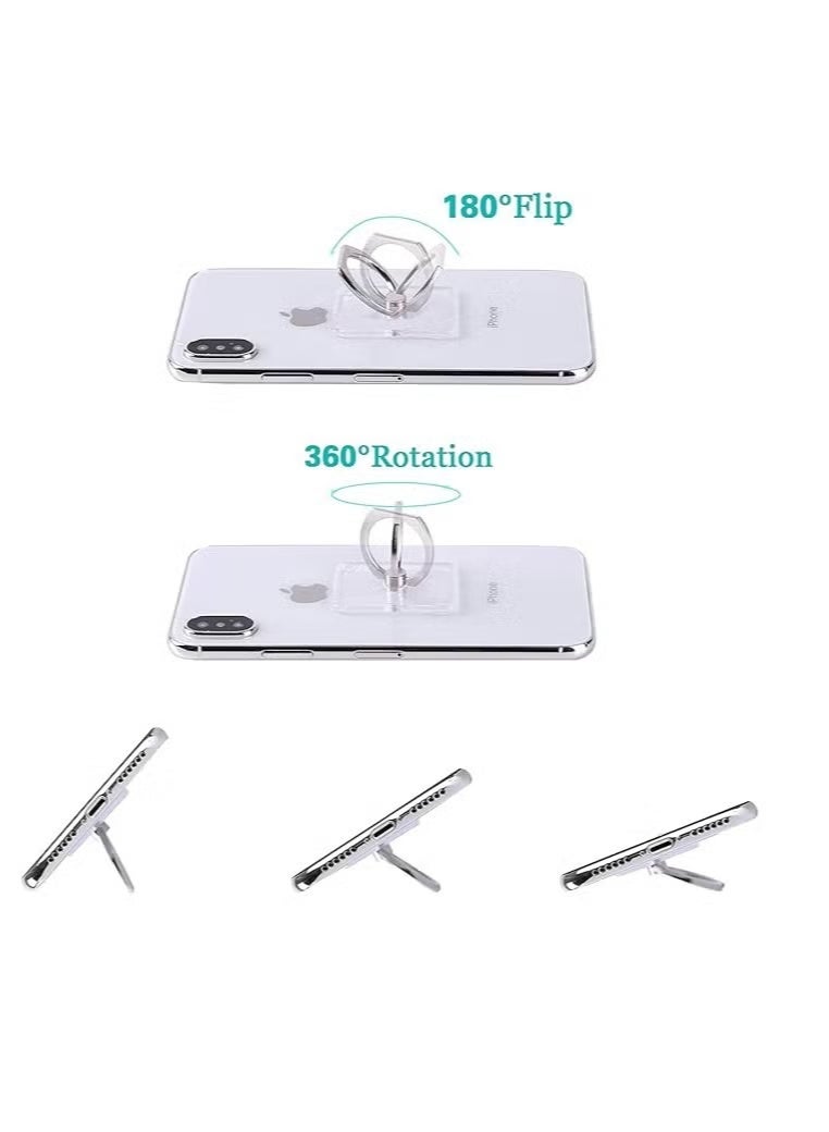 Cell Phone Ring Holder Stand Transparent Finger Grip Loop 360 Degree Rotation Finger Ring Stand (Black Sliver Gold Rose Gold ) - Image 3