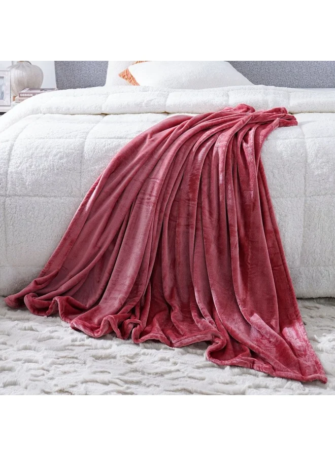 DANUBE HOME Micro Flannel Blankets Single 150X220Cm Pink