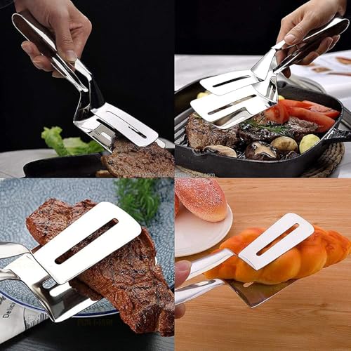 Giffy® Stainless Steel Serving | Frying | Food | Bread | Vegetables | Steak | Meat Clip Cooking Tongs | 10 Inch for Home Office and Hotel Kitchen Use | Men and Women - Image 5