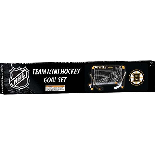 Franklin Sports Boston Bruins Mini Hockey Set - Knee Hockey Goal, Ball, & 2 Hockey Stick Combo Set - Mini Goal Net - NHL Official Hockey Set, 28" x 20" x 12" - Image 4
