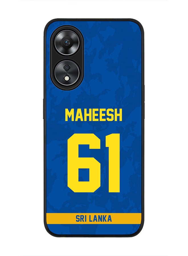 Stylizedd Cover for Oppo A78 5G / Oppo A58 5G Case , Rugged Black Slim fit Protective Phone Cases - Player Name - Maheesh Theekshana, Jersey Number- 61 - Image 1