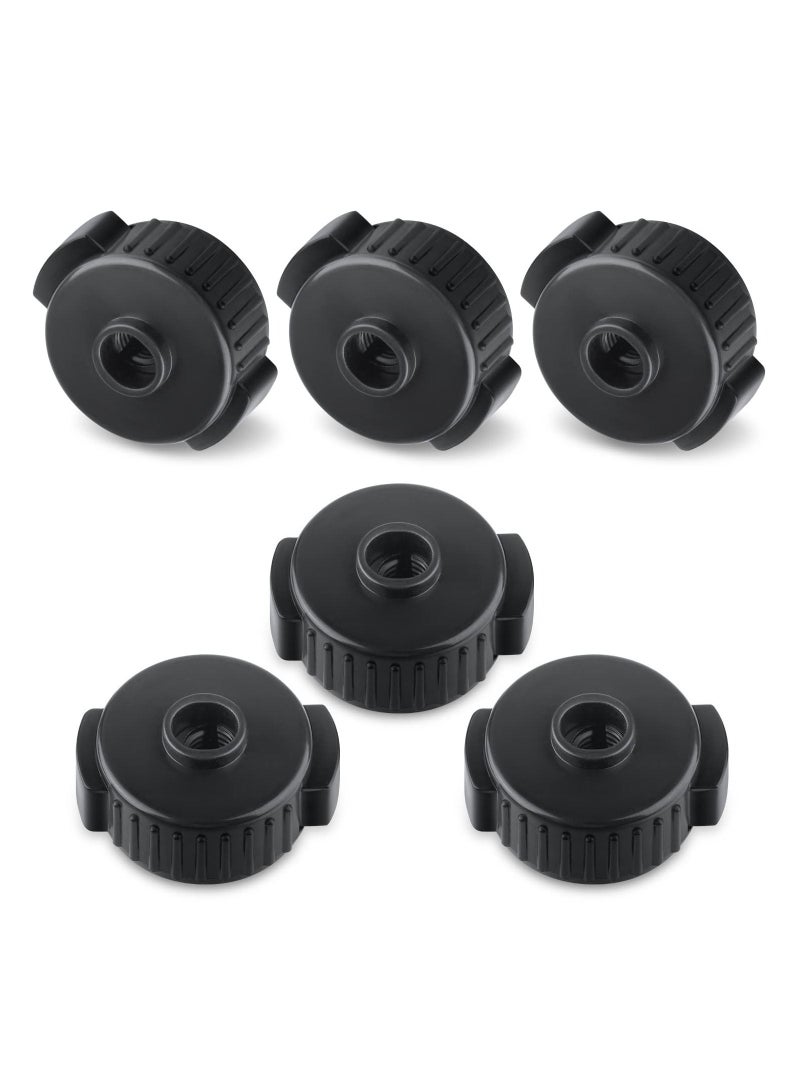 Excefore 6Pcs Quick Release Cymbal Nuts, 8mm Cymbal Mate Nut Black Plastic Cymbal Lock Nut Replacement for Percussion Drum Kit Jazz Drum Parts Accessories  - Image 1
