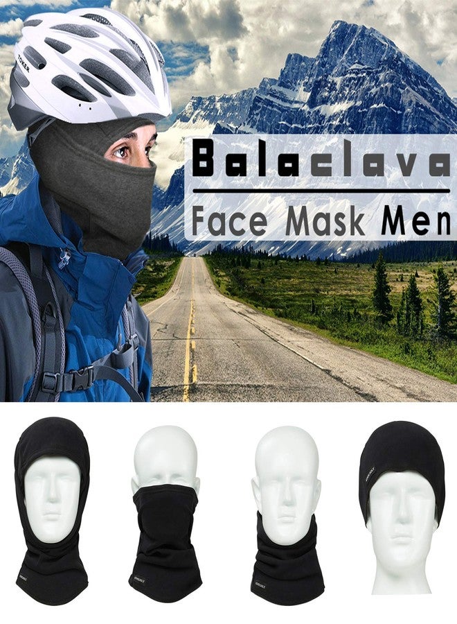 KOOLSOLY Ski Mask Balaclava Cold Weather Warm and Fleece Face Mask Neck Warmer Full Face Mask for Men&Women Black - Image 4