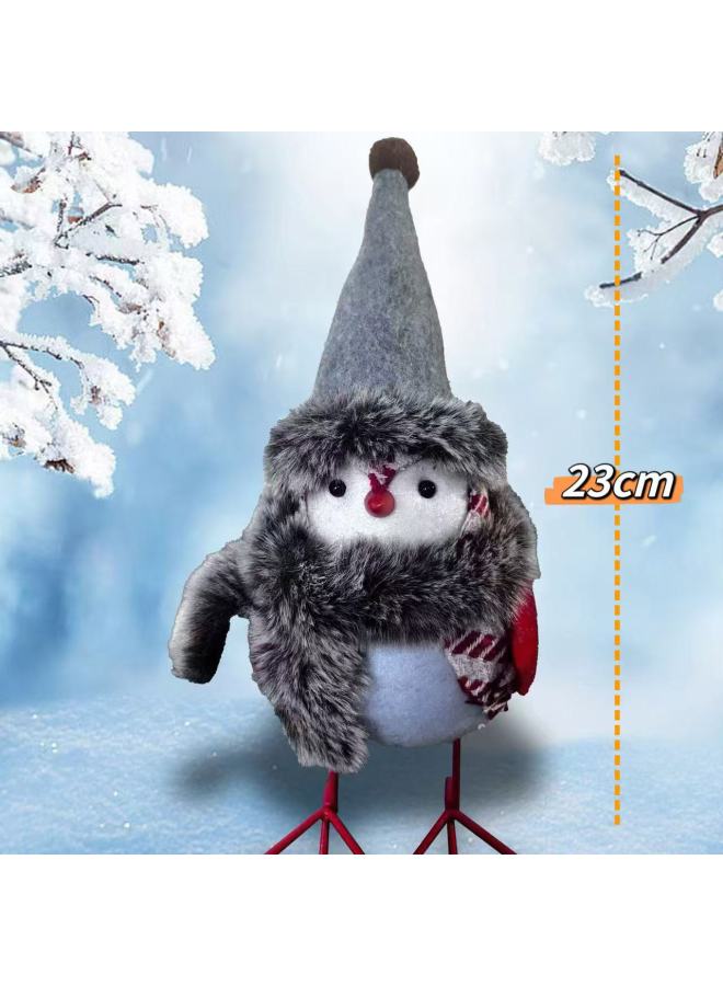 Diy High Hat Handmade Bird Cute High Color Value Plush Doll Desktop Window Ornaments Wholesale-Specifications:Gray Hat High Hat Style  - Image 1