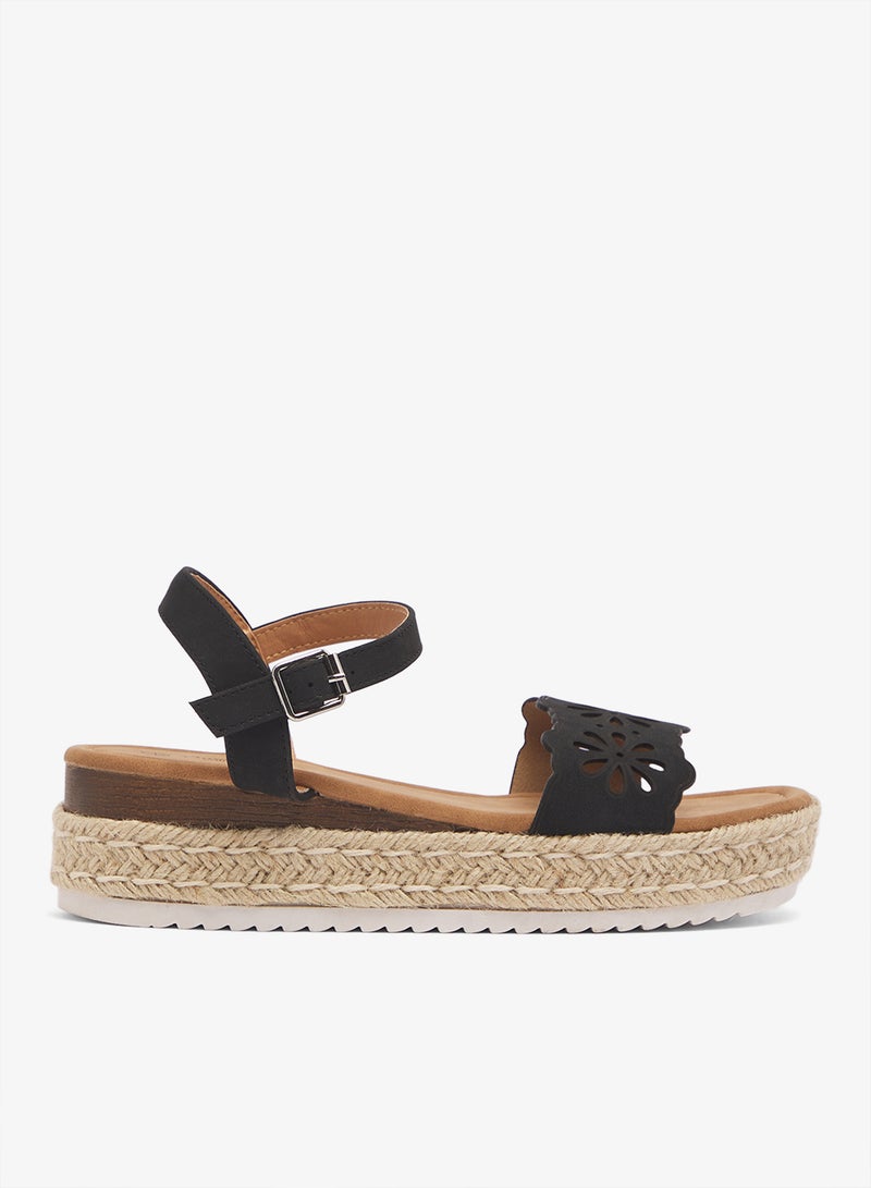 Savannah Collection Low Wedged Flatform Sandal - Image 1