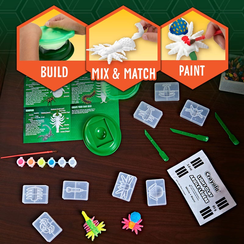 Crayola Glow in The Dark Critter Creator, Clay Bug Toy Kit for Kids, Fake Bug Molds, Includes Crayola Clay & Paint, Gift for Kids, Ages 7+ - Image 5
