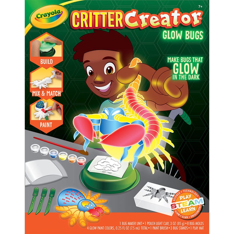 Crayola Glow in The Dark Critter Creator, Clay Bug Toy Kit for Kids, Fake Bug Molds, Includes Crayola Clay & Paint, Gift for Kids, Ages 7+ - Image 3