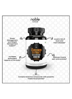 noble nature Turmeric Curcumin 95% Extract with Piperine 2000 MG Per Serving 120 Veg Capsules - Joint & General Wellness Support  - Image 5