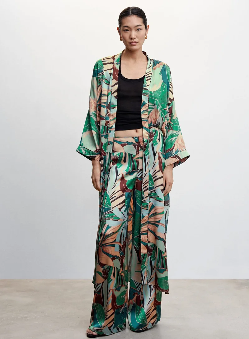 MANGO Printed Longline Kimono