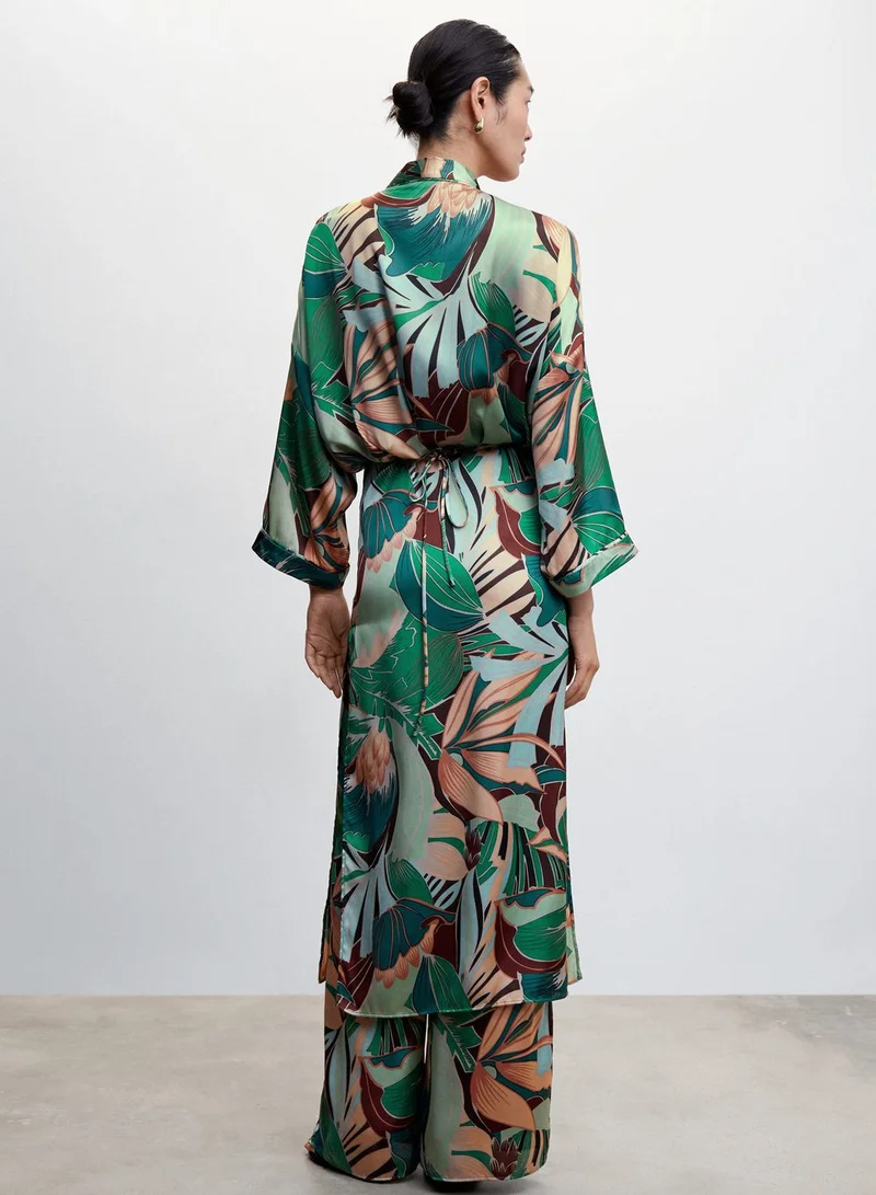MANGO Printed Longline Kimono