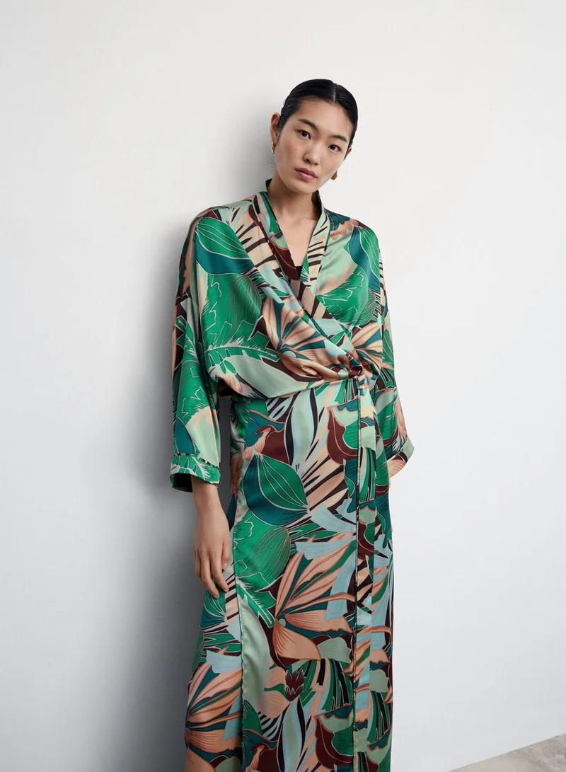 MANGO Printed Longline Kimono