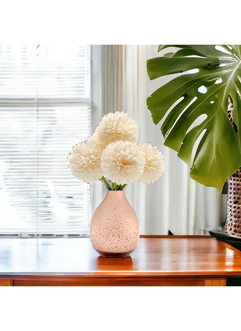 Hosley - HOSLEY Rose Gold Mercury Glass Vase for Home Decor|Center Table Bedroom Living Room and Office Decoration|Modern Glass Vase|4.5 Inch High|Pack of 1 - Image 1