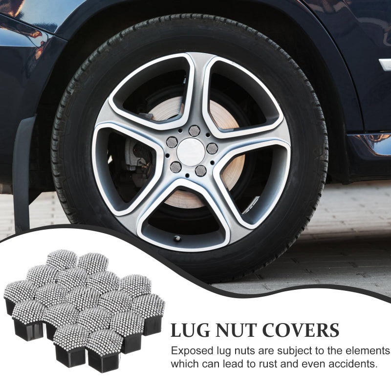 20pcs White Diamond Studlug Nut Covers Hub Caps Removal Tool Auto Tire Wheel Accessories For Women - Image 4