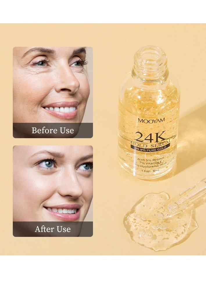 MOOYAM 24K Gold Serum Radiance And Anti-Aging Eye Serum Gold 30ml  - Image 3