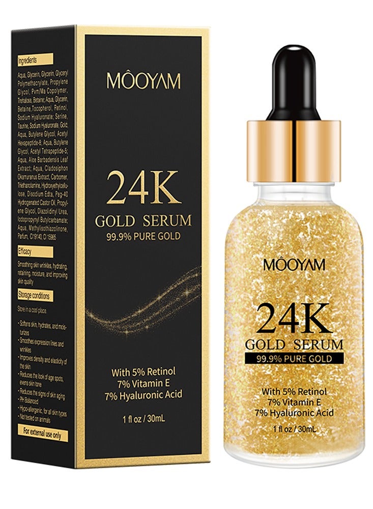 MOOYAM 24K Gold Serum Radiance And Anti-Aging Eye Serum Gold 30ml  - Image 1