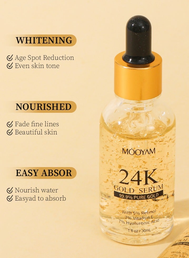 MOOYAM 24K Gold Serum Radiance And Anti-Aging Eye Serum Gold 30ml  - Image 2