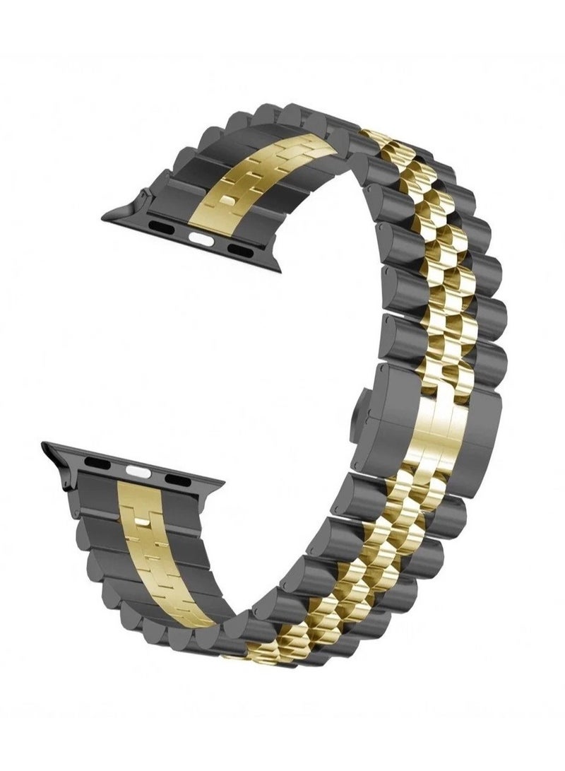 ELTRAZONE Stainless Steel Metal Strap Compatible Apple Watch 49mm/45mm/44mm/42mm with Add on Screen Protector | Case Protector - Image 2