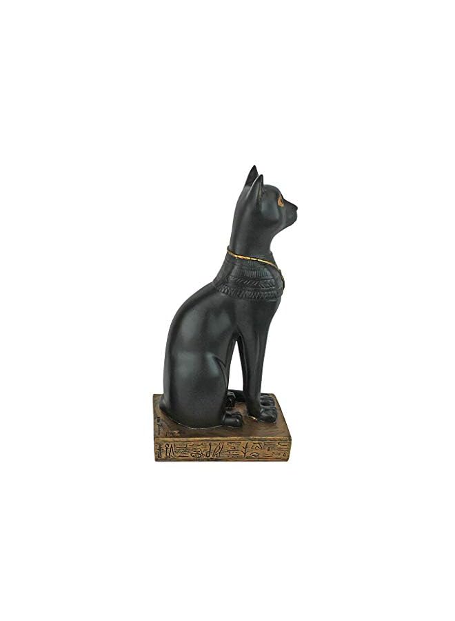 Design Toscano Toscano Egyptian Cat Bastet Without Earrings Statue, Polyresin, Black And Gold, 20.5 Cm - Image 3