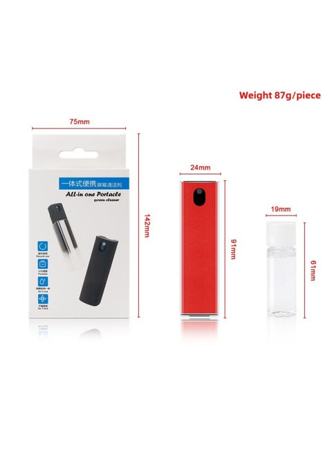 Screen Cleaner Mobile Phone Computer Screen Cleaning Artifact Wipe Screen Dust Fingerprint Portable Cleaning Spray-Color:Red Cleaner + 10ml Replenishing Solution Two-in-one Set