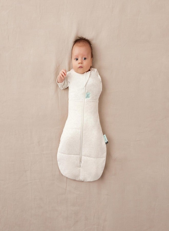 ergoPouch Cocoon Swaddle Sack 1.0 TOG - Baby Sleep Sack, Gentle Snug Fit Helps Calm Startle Reflex, Ideal for Arms In/Out Sleeping, Soft Breathable Fabric for Better Sleep (0-3 Months, Oatmeal Marle) - Image 3