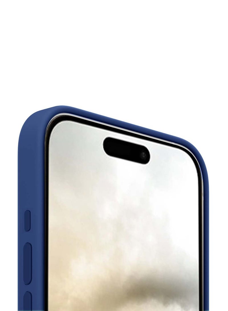 Wtech Apple iPhone 16 Plus 2024 Premium Soft Liquid Silicone Case Cover - Navy Blue - Image 4
