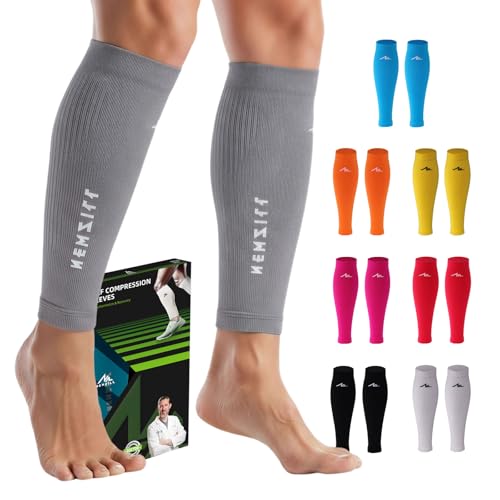 NEWZILL Compression Calf Sleeves (20-30mmHg) for Men & Women Perfect Option to Compression Socks Leg Sleeves for Running Fitness Travel Nursing (L/XL Grey 1Pair) - Image 2