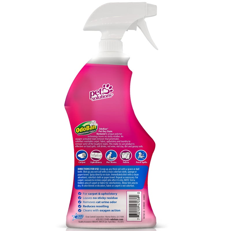 OdoBan Pet Solutions No Rinse Neutral pH Floor Cleaner Concentrate, Made in the USA, 1 Gallon, and Oxy Stain Remover, 32 Ounce Spray - Image 2