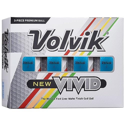 Volvik Vivid Golf Balls - Matte Blue, Dozen - Image 1