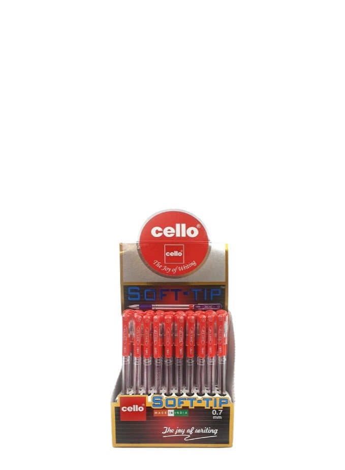 CELLO 50-PIECE BALL PEN SOFT-TIP 0.7 RED Red